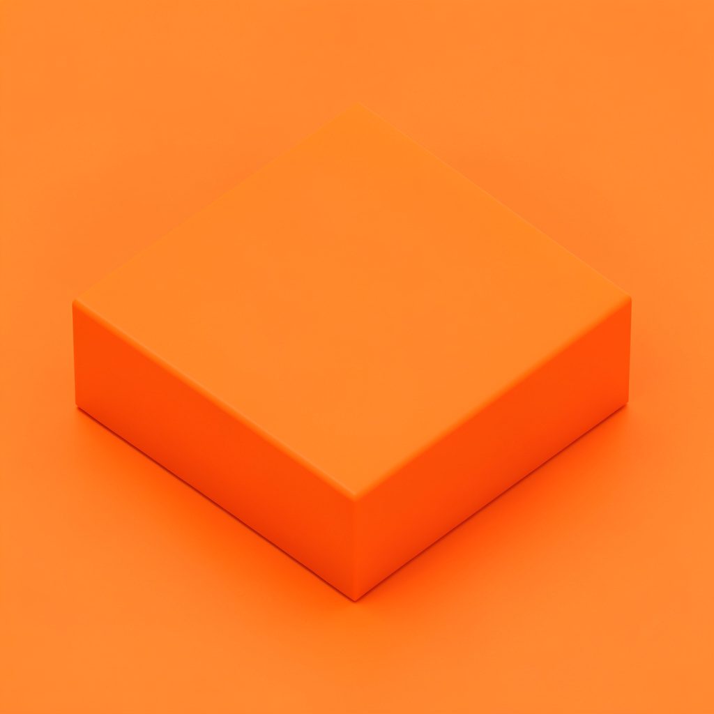 An isometric 3D render of a luminous crystalline structure floating above a dark reflective surface, radiating soft amber and violet light against a deep indigo backdrop.