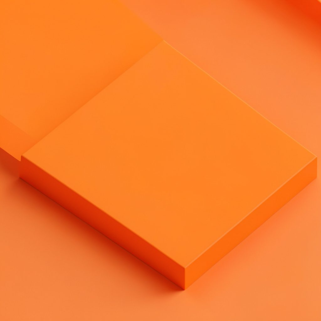 An isometric 3D render of scattered amber and plum-colored geometric artifacts arranged on a cream surface, suggesting collected fragments of a larger puzzle.